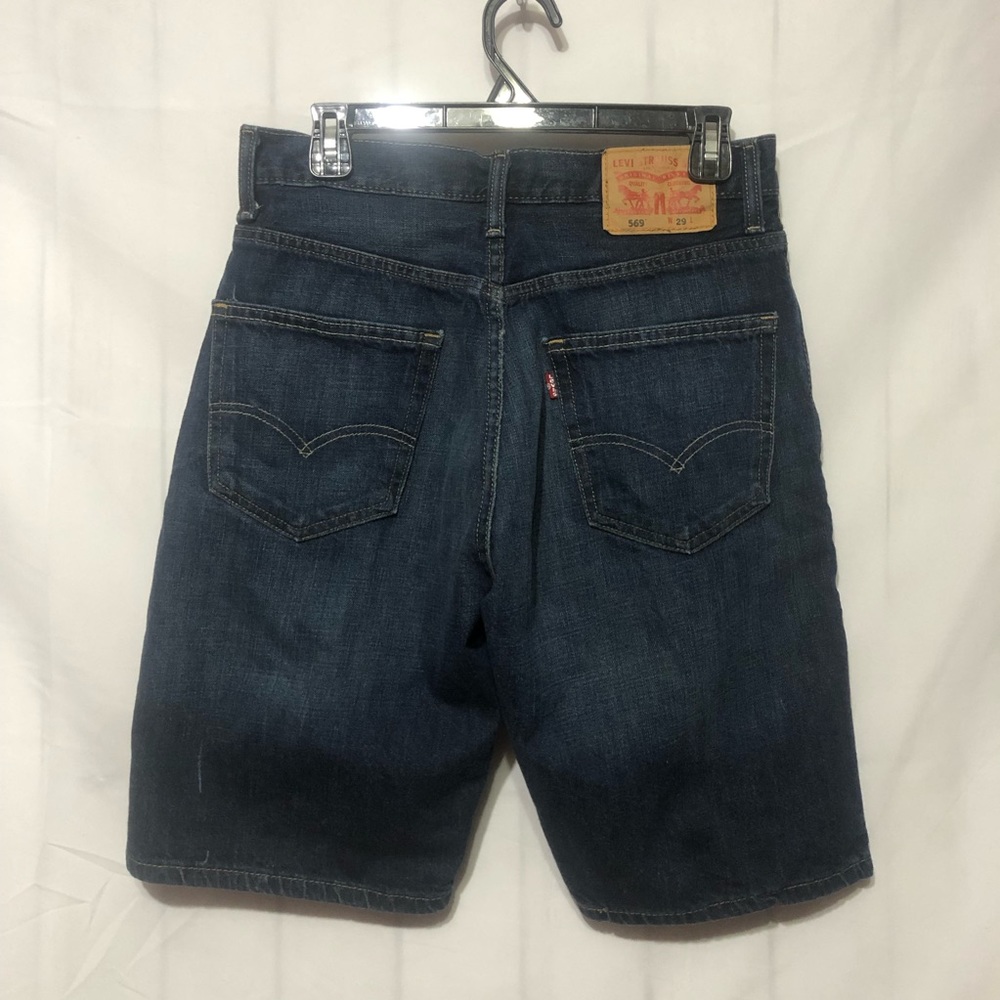Levis 569 Blue Jean Shorts Mens 29 Loose Fit Medium Wash Denim